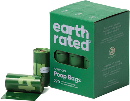 270 Dog Poo Bags, Guaranteed Leak Proof and Extra Thick Waste Bag Refill Rolls for Dogs, Lavender Scented